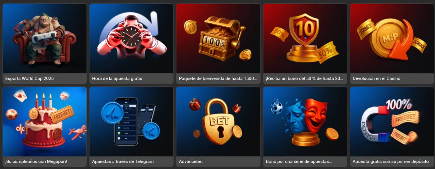 Promociones y Bonos Deportivos en Megapari Promociones y Bonos Deportivos en Megapari